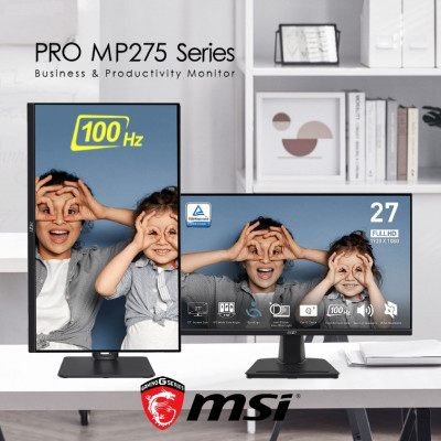Monitor MSI PRO MP275 27" IPS FHD, 100Hz, Free-Synch, HDMI, VGA ,Speaker