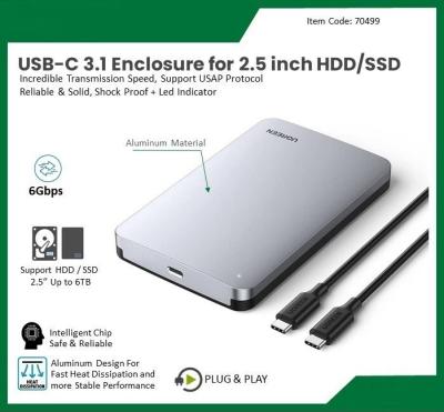 UGREEN RACK USB-C/USB-A 3.1GEN2 2.5" SATA EXTERNAL HDD ALIMINUM CM300