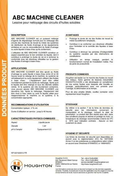 HOUGHTON ABC MACHINE BIDON 10 LITRES 