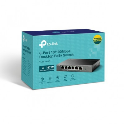 Switch TP-LINK PoE + 6 ports 10/100 Mbps avec 4 ports 