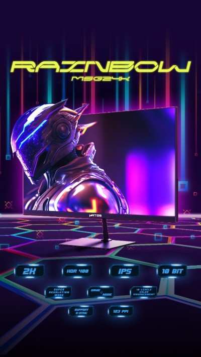 MATOS 24'' RAINBOW MSG24K 100HZ 2K QHD FAST IPS 1MS CONSOL COMPATIBLE