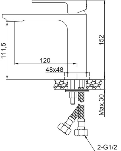 AQG Mitigeur de lavabo chromé