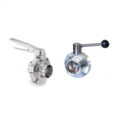 VANNE PAPILLON SMS INOX 304L - 316L | LISSE/LISSE A SOUDER - LISSE/MALE - MALE/MALE