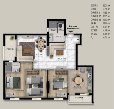 Sell Apartment F5 Mostaganem Mostaganem