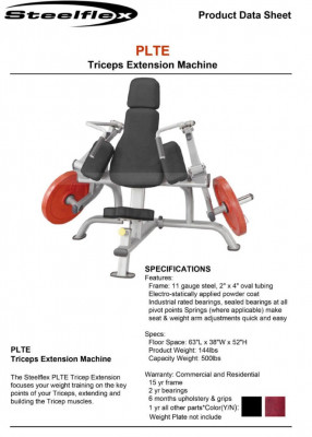 Machine a extension triceps Plte 