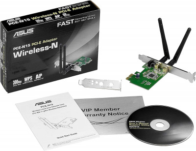 Carte PCI Express 1x Wi-Fi  ASUS PCE-N15 300 Mbps