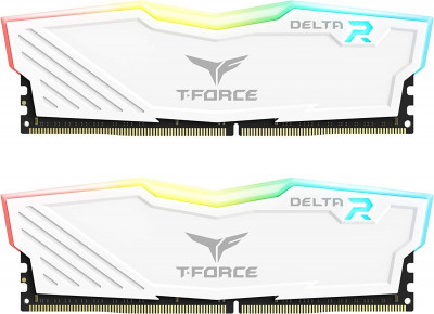 Ram TEAMGROUP T-Force Delta RGB DDR4 16GB (2x8GB) 3200MHz Cl16 Blanche