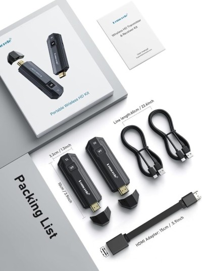 Lemorele Récepteur HDMI sans Fil pour Kits R800 R1000 R1010, Prend en Charge 4 RX à 1 TX Max