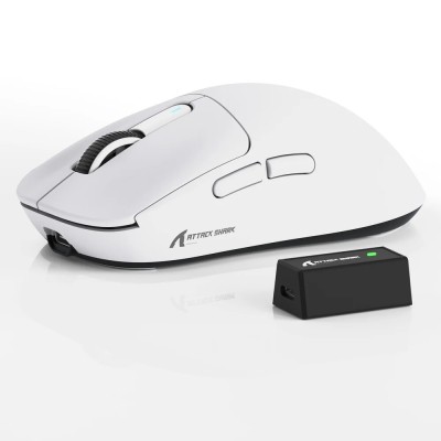ATTACK SHARK X3 PRO WIRELESS GAMING MOUSE PAW3395 8K POLLING RATE SUPERLIGHT WHITE