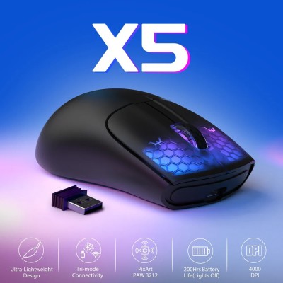 ATTACK SHARK X5 WIRELESS GAMING MOUSE BLACK