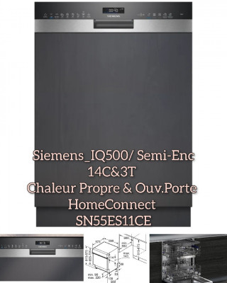 Siemens_IQ500/ Semi-Enc 14C&3T & HomeConnect & Ouv Porte 