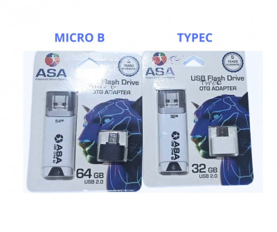 FLASH DISQUE ASA USB2.0 : 04GO/08GO/16GO/32GO/64GO - & ADAPT MICRO-B / TYPE C : 16GO/32GO/64GO