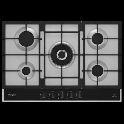 TABLE DE CUISSON Whirlpool 05 FEUX NOIR/INOX 75 CM WHG75R522W2XBGDZ