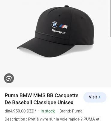 PUMA Casquette BMW MMS BB : : Auto et Moto