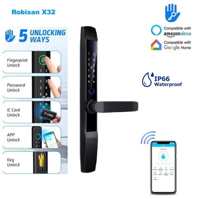 serrure intélligente Mince Porte allumnium et Pvc