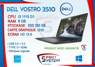 Laptop Dell vostro15 3510  Intel Core i3-1115G4 Processor 6M Cache up to 4.10 GHz
