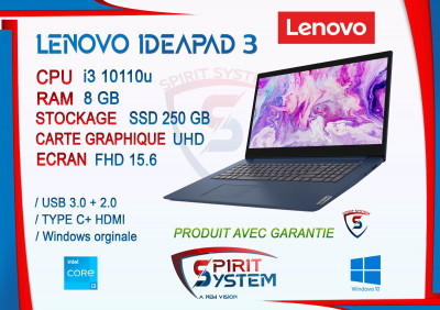 Laptop Lenovo ideapad 3 15.6" I3 10eme