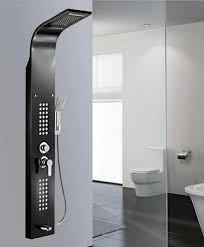 Colonne de Douche Design Noir et Or 5 en 1 en Acier Inox 304