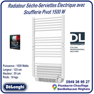 Radiateur Sèche-Serviettes Électrique avec Soufflerie Pivot 1500 W Delonghi
