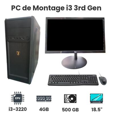 PC DE BUREAU FIRST TECH I5-3470 RAM 04GB DISQUE DUR HDD 500GB +