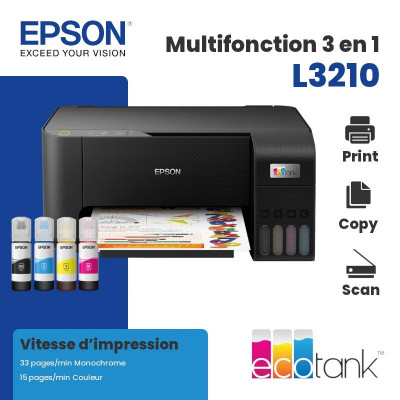 Imprimante Réservoir EcoTank L3210 Epson Multifonction Couleur