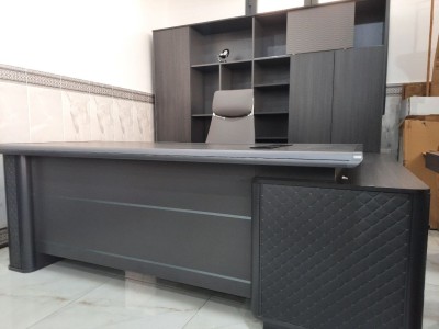 Ensemble de bureau LUXE importation 2.20M avec retour et armoire 5 portes+ table basse grande