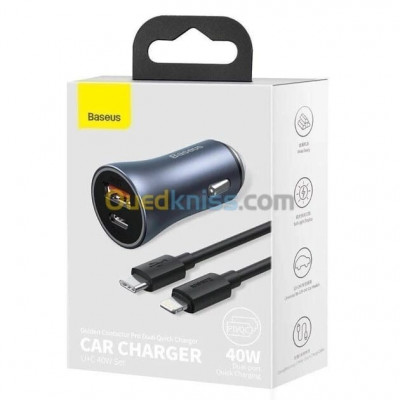 chargeurs-et-cables-baseus-40w-contactor-pro-dual-quick-charger-chargeur-de-voiture-uc-bab-ezzouar-alger-algerie