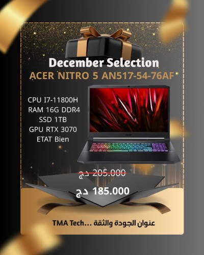 ACER NITRO 5 AN517-54-76AF   I7-11800H 16/1T RTX 3070 144hz