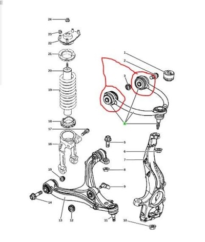 KIT SILENT BLOC AV BRAS SUPERRIER JEEP GRAND CHEROKEE 3 COMMANDER X4