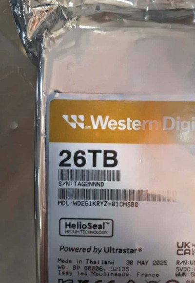 WESTERN DIGITAL GOLD 26TB NAS 2.5 MILLIONS D'HEURES