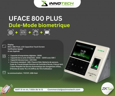 Pointeuse Biométrique ZKTeco Uface 800 plus 