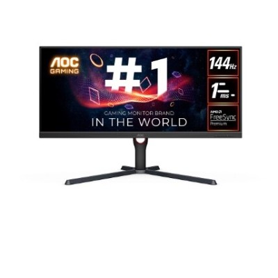 ECRAN AOC U34G3X ULTRAWIDE - 34 INCH - IPS 144HZ - WQHD - HDR10 - 1MS - 3440 X 1440 - FreeSync -NOIR