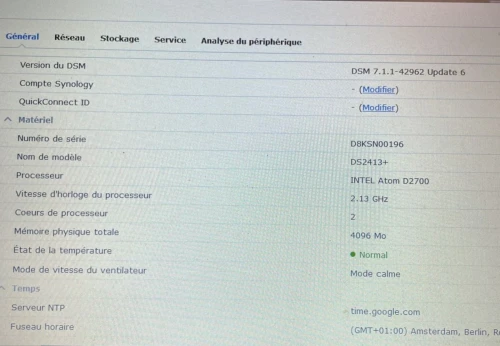 Serveur NAS Synology DS2415+ 12 baies avec disques dur 4to