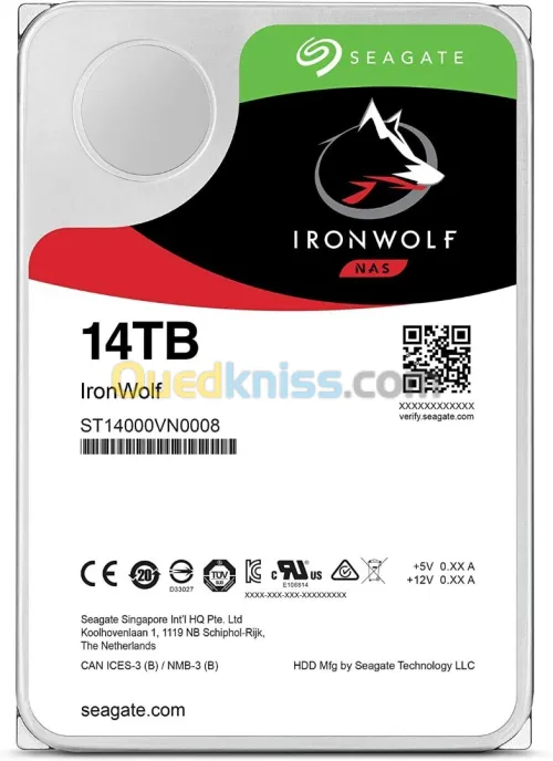 Disque Dur Interne Seagate Iron Wolf NAS 14 TB