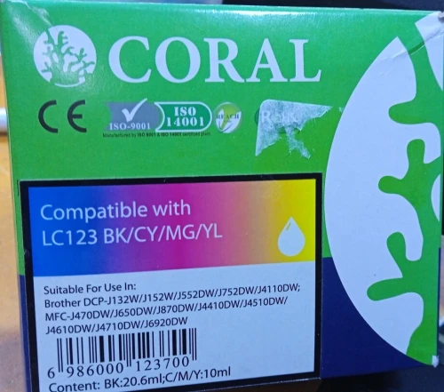 PACK CARTOUCHE BROTHER 123 CORAL