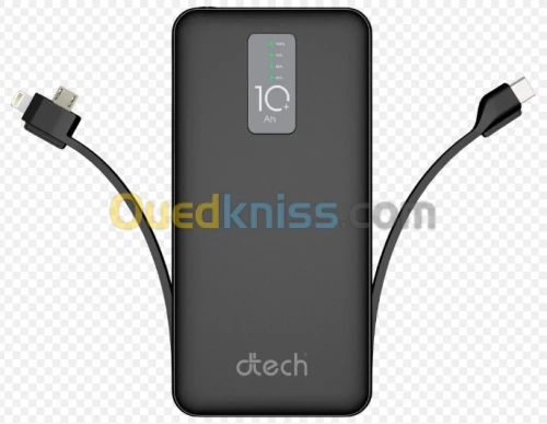 POWER BANK D-TECH DP10H 10000MAH  USB/USB TYPE C / LIGHTINING
