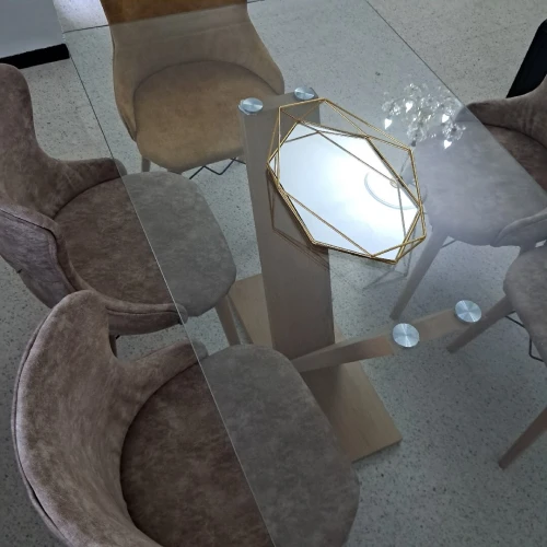 Ensemble salle à manger ( table en verre trempé + 6 chaises )