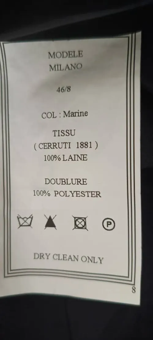 Costume CERRUTI 1881 blue nuit original liquidation