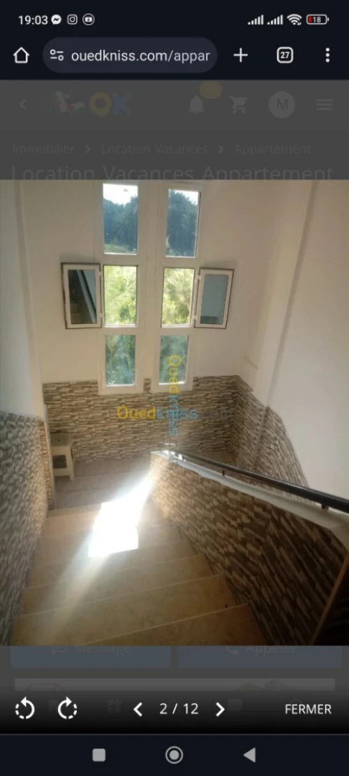 Location vacances Appartement F3 Alger Staoueli