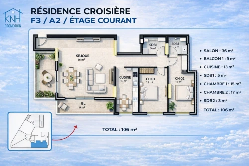 Vente Appartement F3 Alger Dely brahim