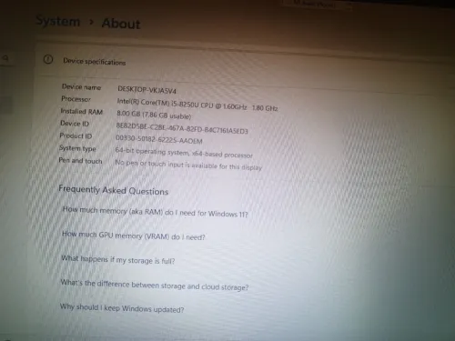 PC Dell Latitude 5490 Intel i5 Gen 8