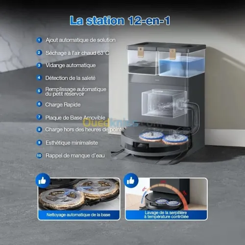 Aspirateur Robot Laveur Avec Station ECOVACS DEEBOT T50 MAX PRO OMNI Gen2
