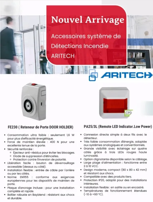 Accessoires système ARITECH détection incendie, contrôle d'accès, anti intrusion et énergie 