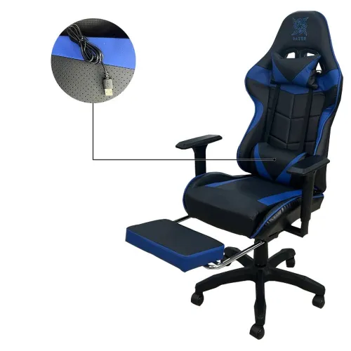 CHAISE GAMING RAZOR BLUE avec Repose-Pieds