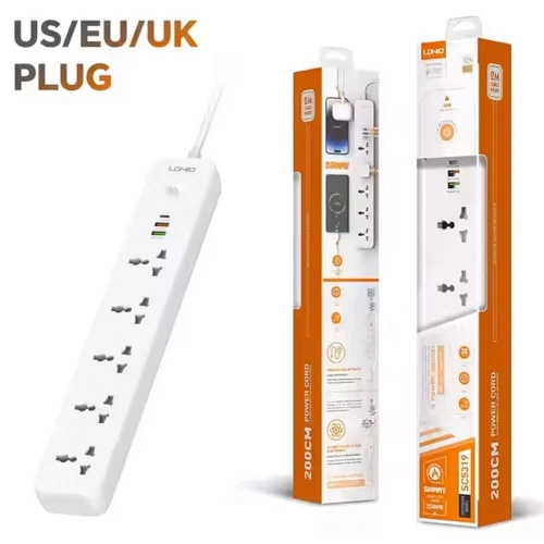 Multiprise LDNIO SC5319 avec ports USB station de charge avec 5 prise 3 multiprises USB pour meubles