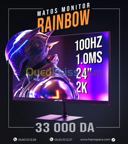 ECRAN GAMINIG MATOS 24" RAINBOW MSG24K 100HZ 2K 1MS IPS
