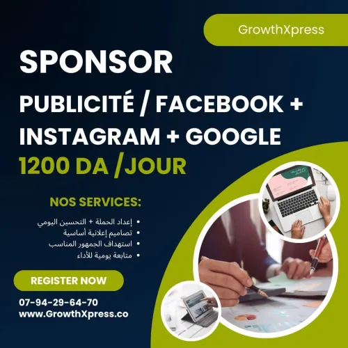 Publicités sponsorisées Facebook, Instagram & Google Ads
