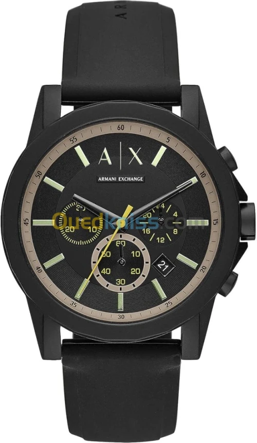 Armani Exchange Chronographe  pour Homme, Montre en Nylon Ton Noir, AX1343