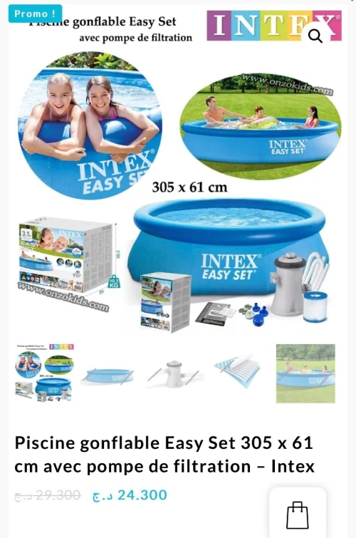 Piscine gonflable Easy Set avec pompe de filtration  Intex