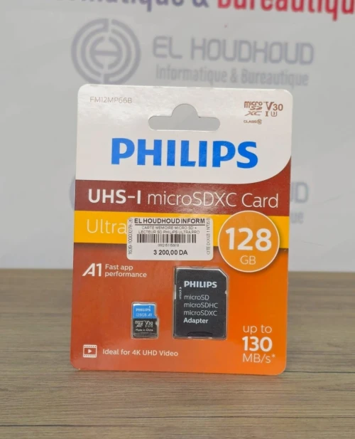 Philips Carte Mémoire microSDXC 128GB Haute Performance